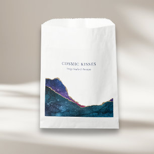 Modern Galaxy Vibrant Celestial Logo Weiß Geschenktütchen