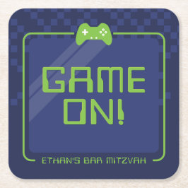 MODERN GAMER cooler Controller Marine Neon grün Rechteckiger Pappuntersetzer