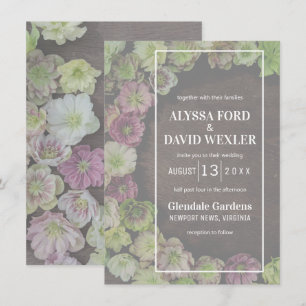 MODERN Garden Hellebore Wood Wedding Einladung