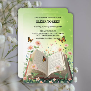 Modern Garden Storybook Floral Baby Dusche Einladung