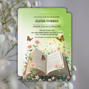 Modern Garden Storybook Floral Baby Dusche Einladung