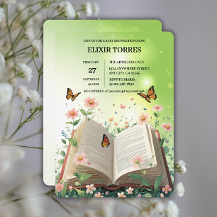 Modern Garden Storybook Floral Baby Dusche Einladung