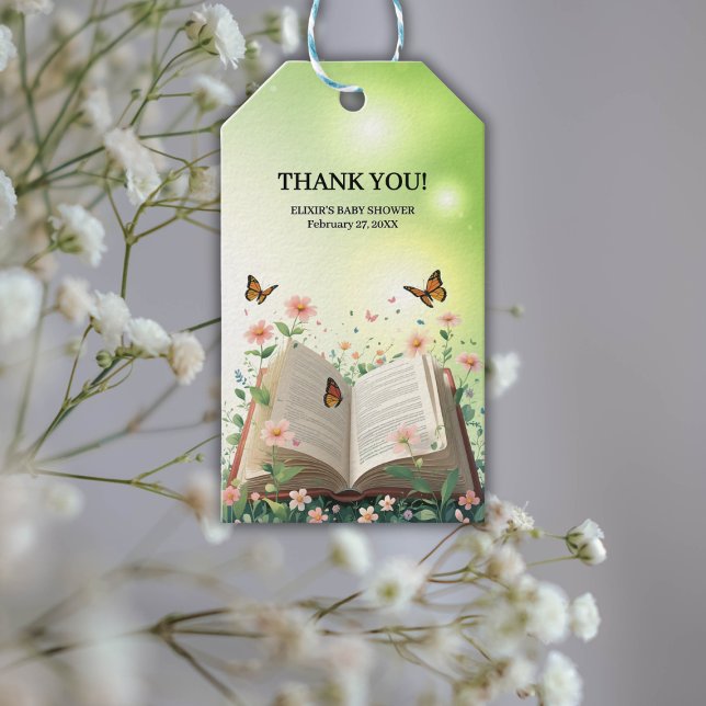 Modern Garden Storybook Floral Baby Dusche Geschenkanhänger (Von Creator hochgeladen)