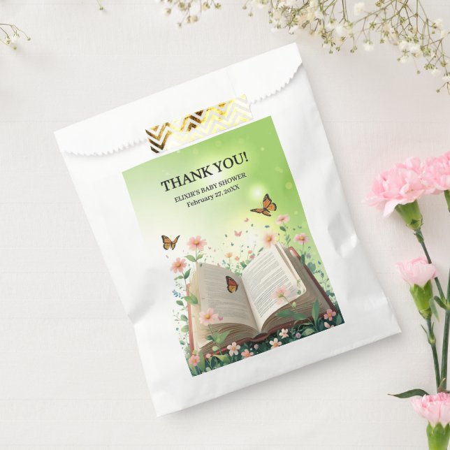 Modern Garden Storybook Floral Baby Dusche Geschenktütchen (Versiegelt)