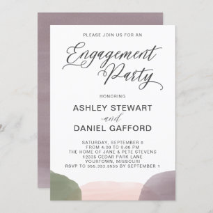 Modern Garden Watercolor Engagement Party Einladung