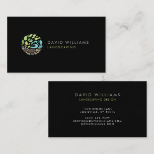 Modern Gardener Landscaping Logo Visitenkarte