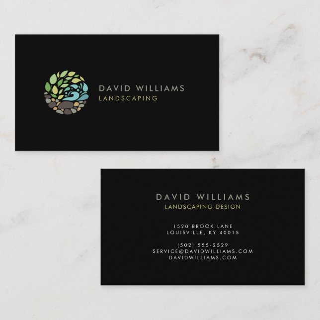 Modern Gardener Landscaping Logo Visitenkarte (Vorne/Hinten)