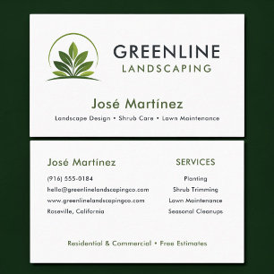 Modern Gardener Landscaping-Logo Visitenkarte
