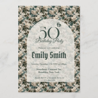 Modern Gardenias Luxury Her Birthday Einladung