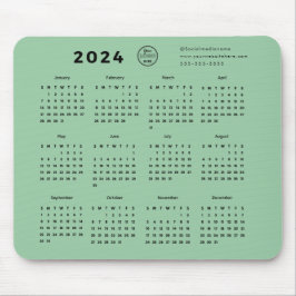 Modern gebrandete Minze Green 2024 Kalenderpromo-L Mousepad
