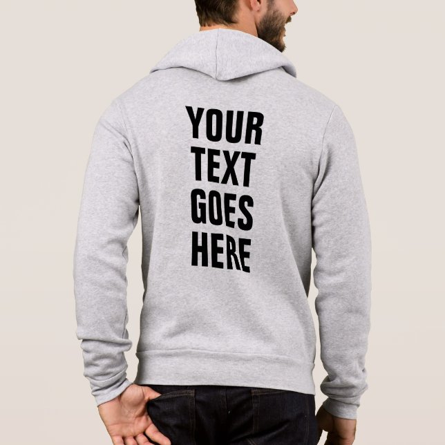 Modern gedruckte, benutzerdefinierte Textlogos Hoodie (Rückseite)