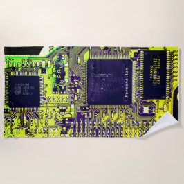 Modern gedruckte Leiterplatten - Design Name Geeky Strandtuch