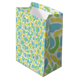 Modern Gelb, Limettengrün und Babyblau Abstract  Mittlere Geschenktüte