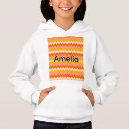 Modern gelbes, oranges und weißes Zick-Zack-Muster Hoodie