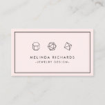 Modern Gemstone Trio Logo Juwelier Designer Rosa Visitenkarte<br><div class="desc">Ein Set von drei Edelsteinformen wird zu einem einzigartigen Logo und einer einzigartigen Marke auf dieser Visitenkartenvorlage für Schmuck. © 1201AM CREATIVE</div>