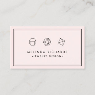 Modern Gemstone Trio Logo Juwelier Designer Rosa Visitenkarte