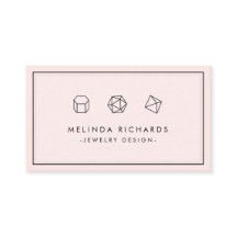 Modern Gemstone Trio Logo Juwelier Designer Rosa
