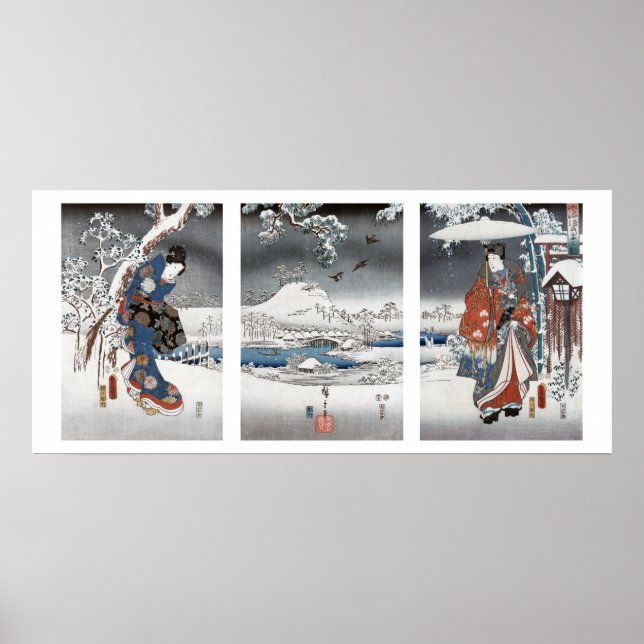 Modern Genji Triptych Poster (Vorne)