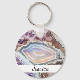 Modern Geode Crystal | Crystal Keychain Schlüsselanhänger
