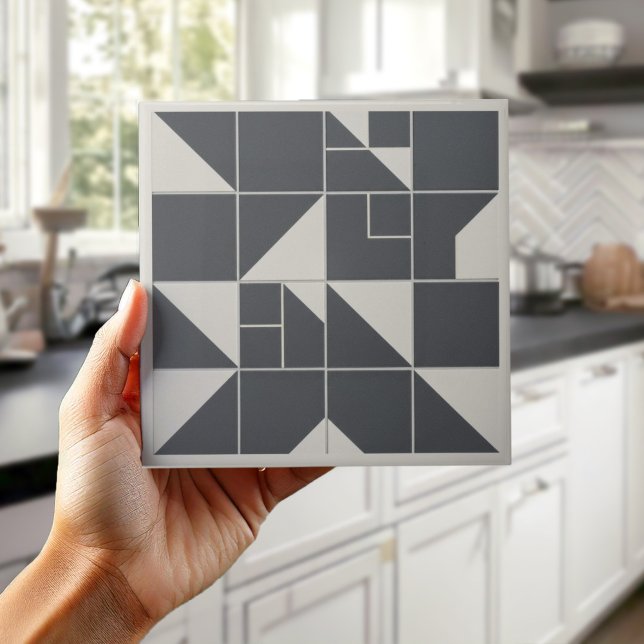 Modern Geometric Abstract Pat#1 Black ID1192 Fliese (Von Creator hochgeladen)