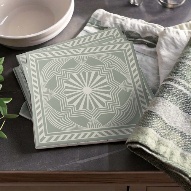 Modern Geometric Abstract Pat#23 Green ID1192 Fliese (Von Creator hochgeladen)