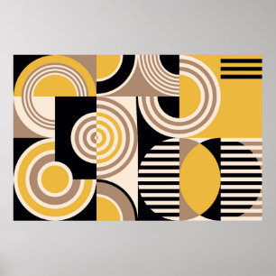Modern geometric abstract pattern. Vintage design Poster