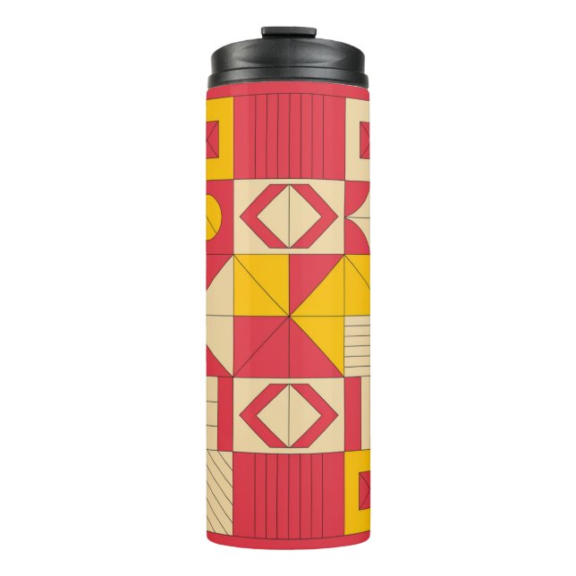Modern Geometric Blocks Pattern Design Thermosbecher (Vorderseite)