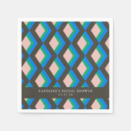Modern Geometric Blue Green Custom Brautparty Serviette