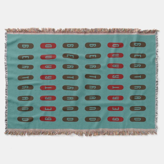 Modern Geometric Brown Red Aquamarin Individuelle  Decke (Vorderseite)