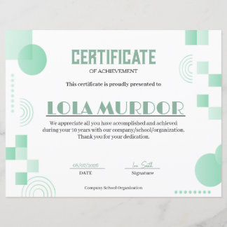 Modern Geometric Certificate of Achievement Minima