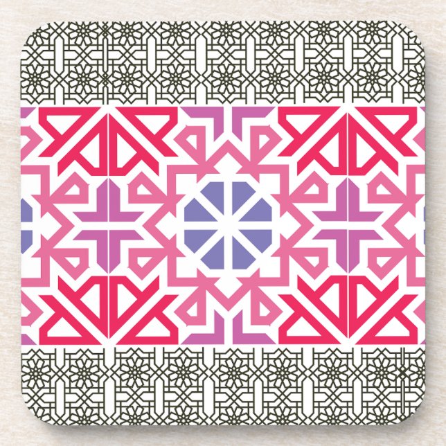 Modern Geometric colorful Boho Pattern Getränkeuntersetzer (Vorderseite)