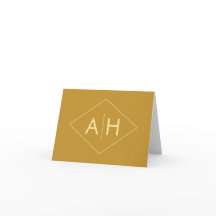 Modern Geometric Dankeschön-Karte in Gold Polygon