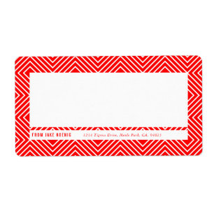 MODERN GEOMETRIC Diamantenmuster trendig fett rot