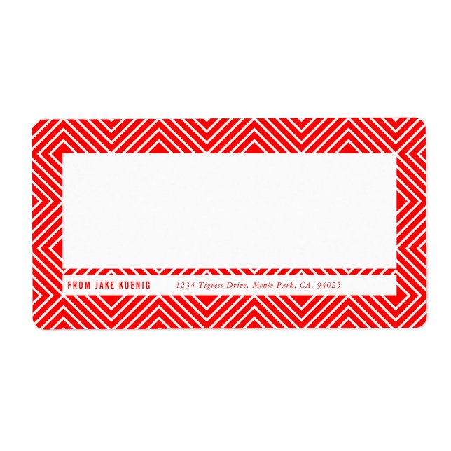 MODERN GEOMETRIC Diamantenmuster trendig fett rot (Vorne)