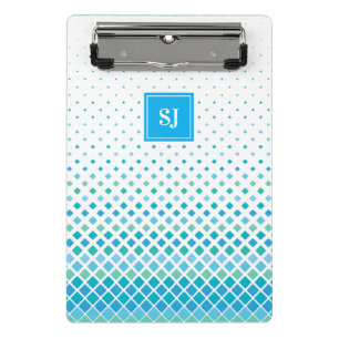 Modern Geometric Diamond Monogram Mini-Zwischenabl Mini Klemmbrett