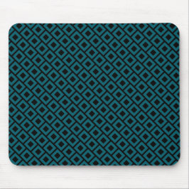 Modern Geometric Diamond Pattern in Deep Teal Mousepad