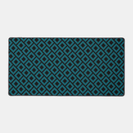 Modern Geometric Diamond Pattern in Deep Teal Schreibtischunterlage