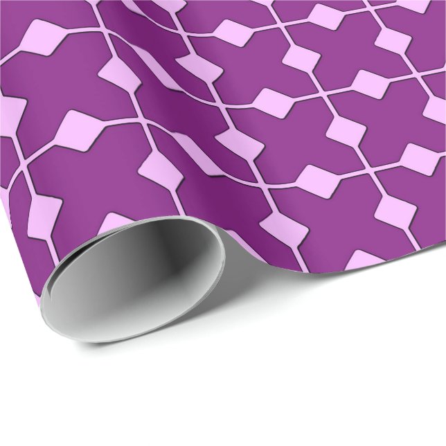 Modern Geometric, Diamonds - Amethyst lila Geschenkpapier (Rolleneckpunkt)