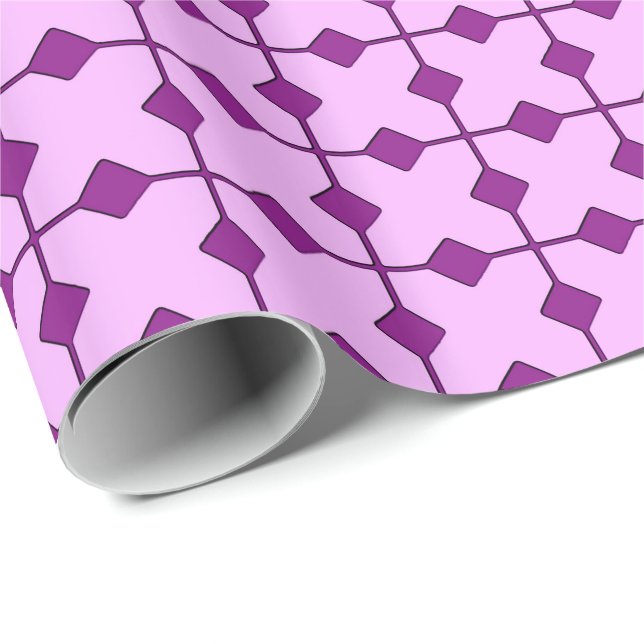 Modern Geometric, Diamonds - Amethyst lila Geschenkpapier (Rolleneckpunkt)