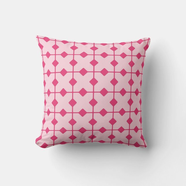 Modern Geometric, Diamonds - Erdbeerrosa Kissen (Vorderseite)