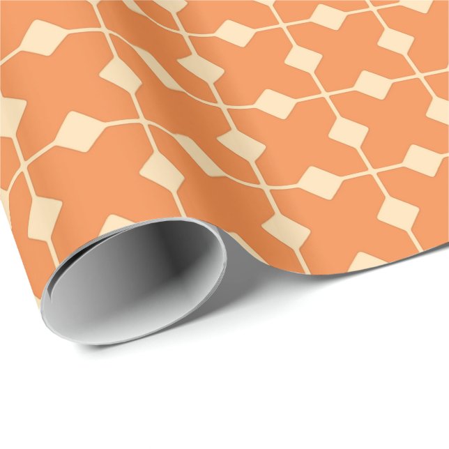 Modern Geometric, Diamonds - Mandarin orange Geschenkpapier (Rolleneckpunkt)