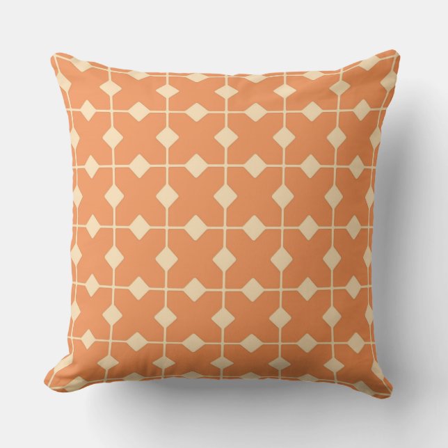 Modern Geometric, Diamonds - Mandarin orange Kissen (Vorderseite)