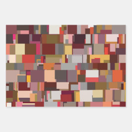 Modern Geometric Fabric Design Geschenkpapier Set