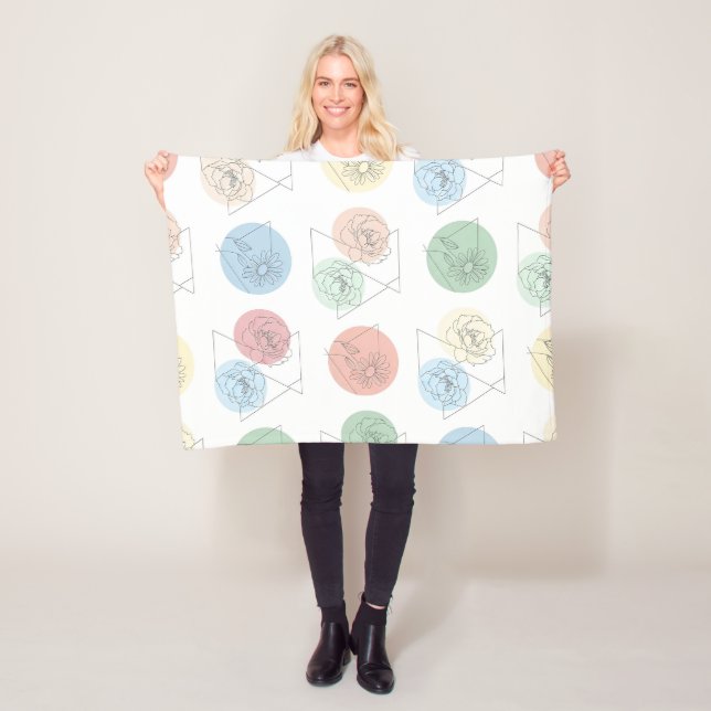 Modern Geometric Floral Pattern Throw Blanket Fleecedecke (Beispiel)