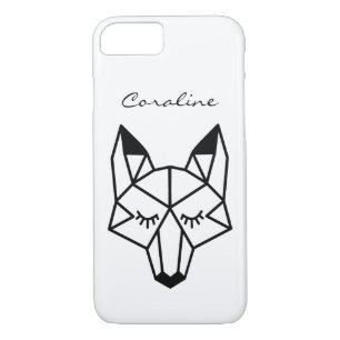 Modern Geometric Fox & Script Name Case-Mate iPhone Hülle