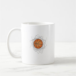 Modern Geometric Frame Basketball Art Mug Kaffeetasse