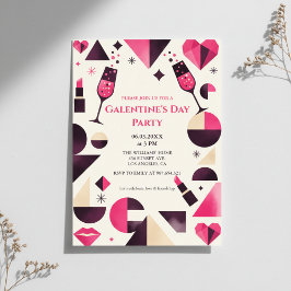 Modern Geometric Galentine's Invitation Einladung