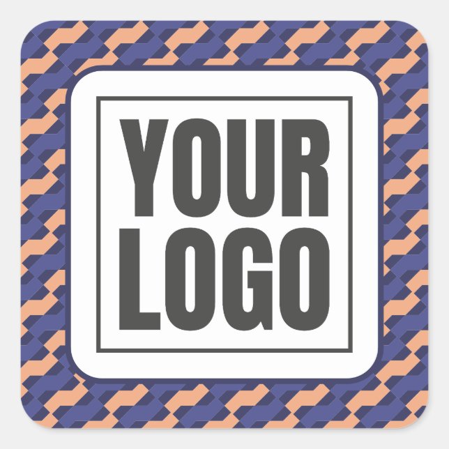 Modern Geometric Interlocking Pattern Branding  Quadratischer Aufkleber (Vorderseite)