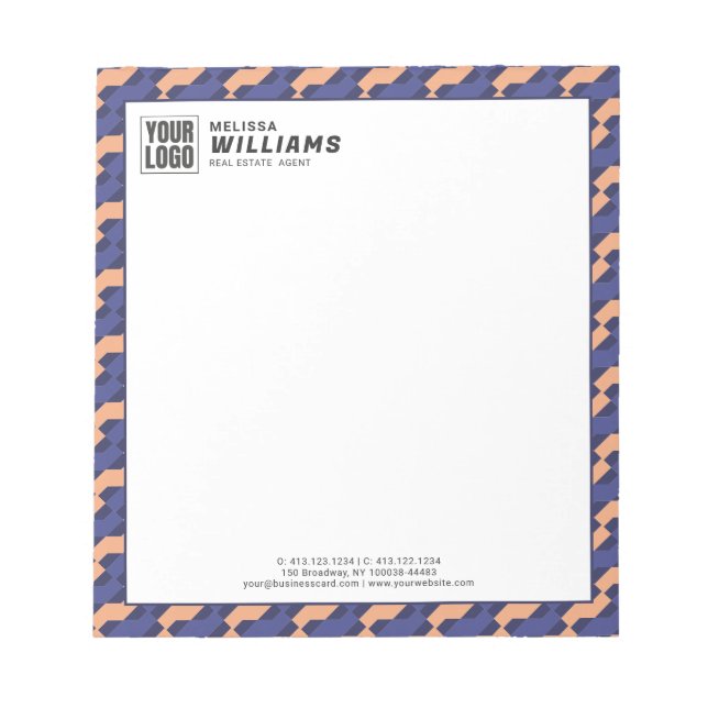 Modern Geometric Interlocking Pattern  Notizblock (Vorderseite)