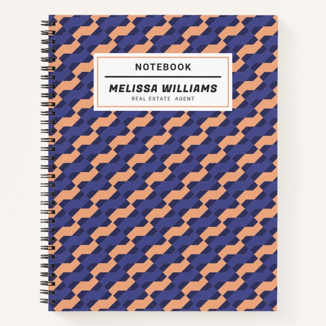 Modern Geometric Interlocking Pattern  Notizbuch (Vorderseite)